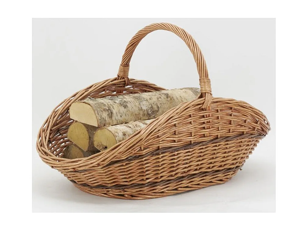 Panier à bûches en osier buff