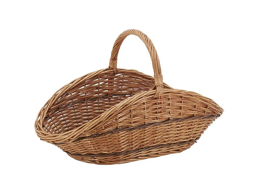 Panier à bûches en osier buff