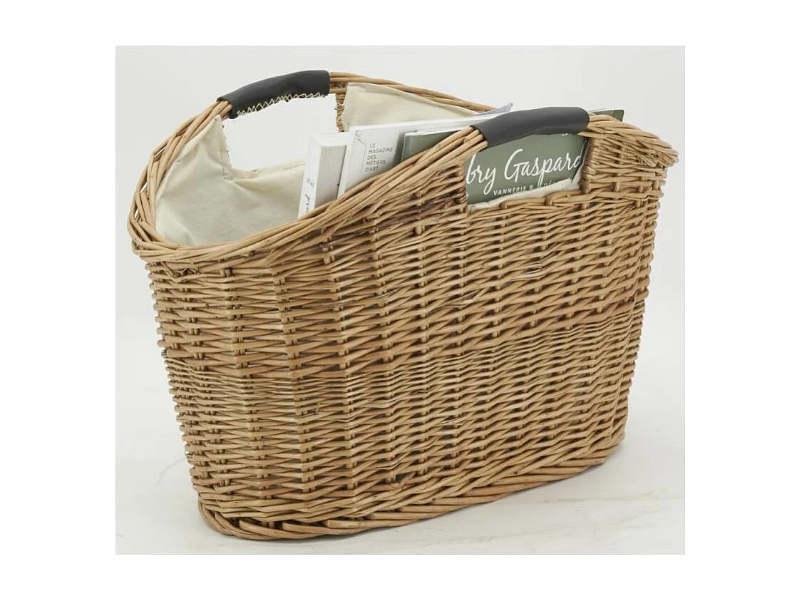 Porte-revues en osier et coton