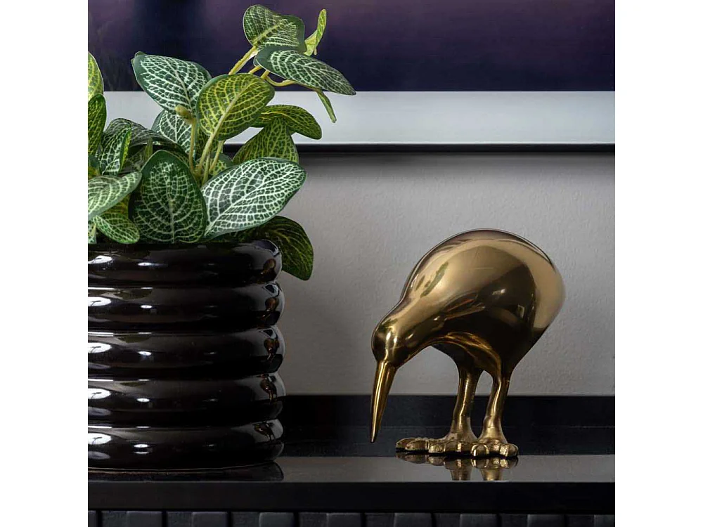 Statuette Kiwi en aluminium Doré