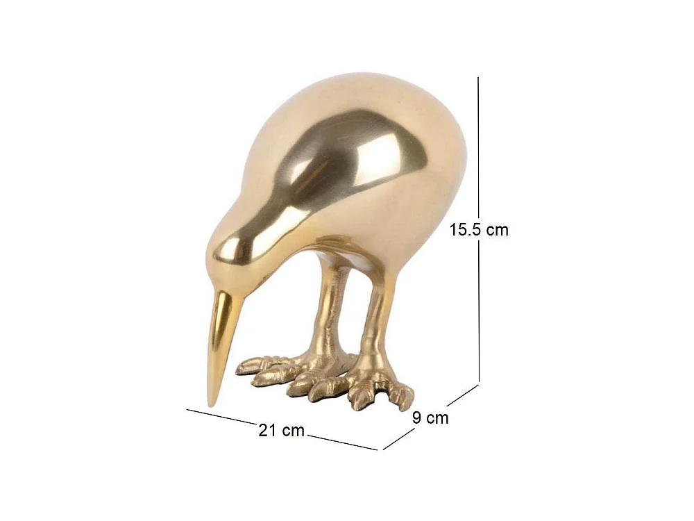 Statuette Kiwi en aluminium Doré