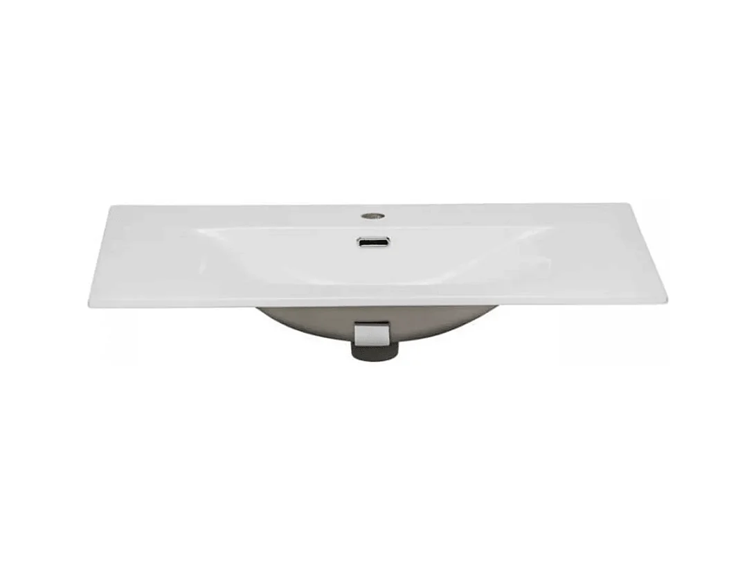 Vasque rectangulaire blanche à encastrer en céramique -  100 x 46 cm - SKY