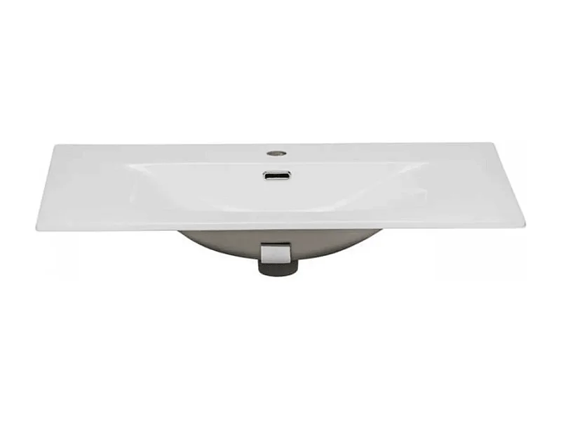 Vasque rectangulaire blanche à encastrer en céramique -  100 x 46 cm - SKY