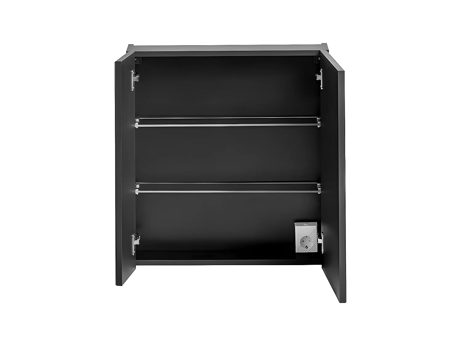 Armoire de salle de bain avec miroir murale - Noir - L60-H65-P17 - KLAUS