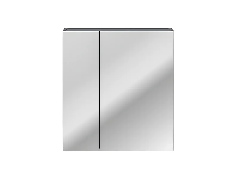 Armoire de salle de bain avec miroir murale - Bleu indigo - L80-H65-P17 - KLAUS
