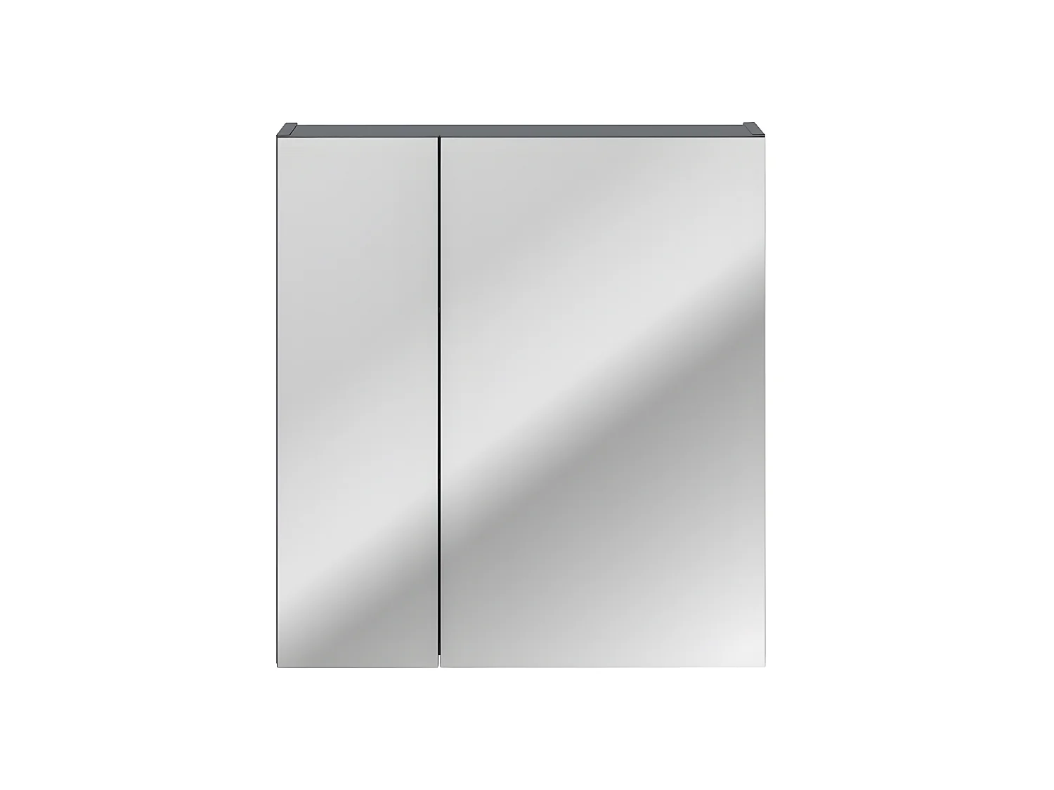 Armoire de salle de bain avec miroir murale - Bleu indigo - L80-H65-P17 - KLAUS