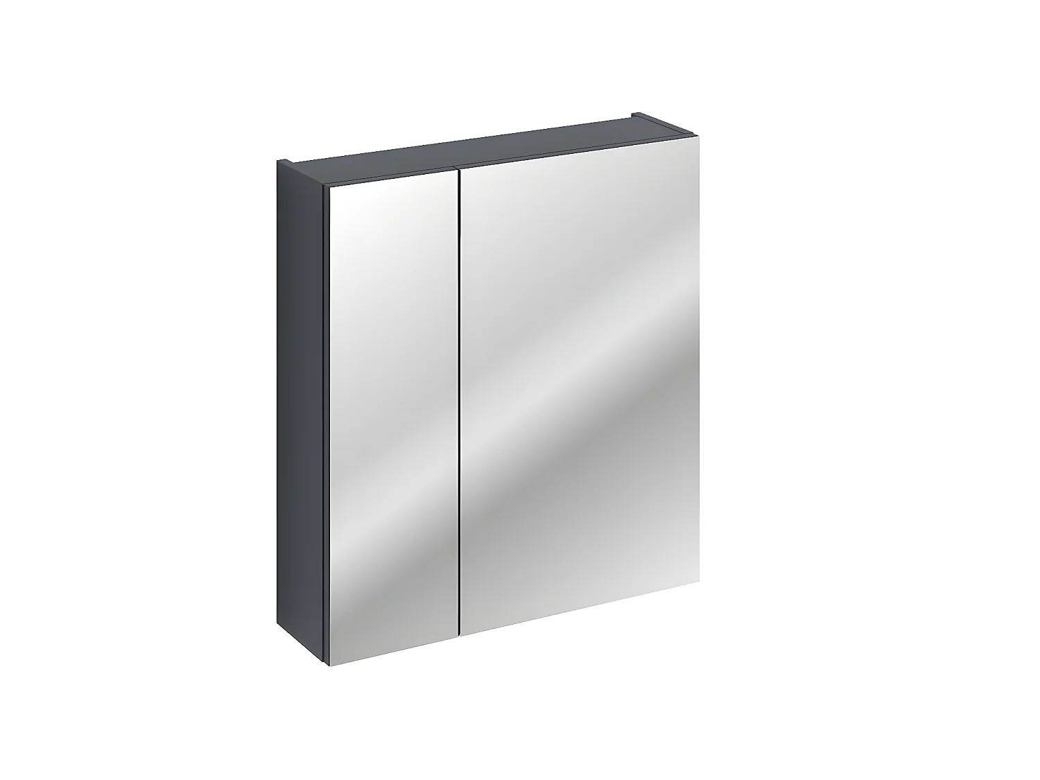 Armoire de salle de bain avec miroir murale - Bleu indigo - L80-H65-P17 - KLAUS