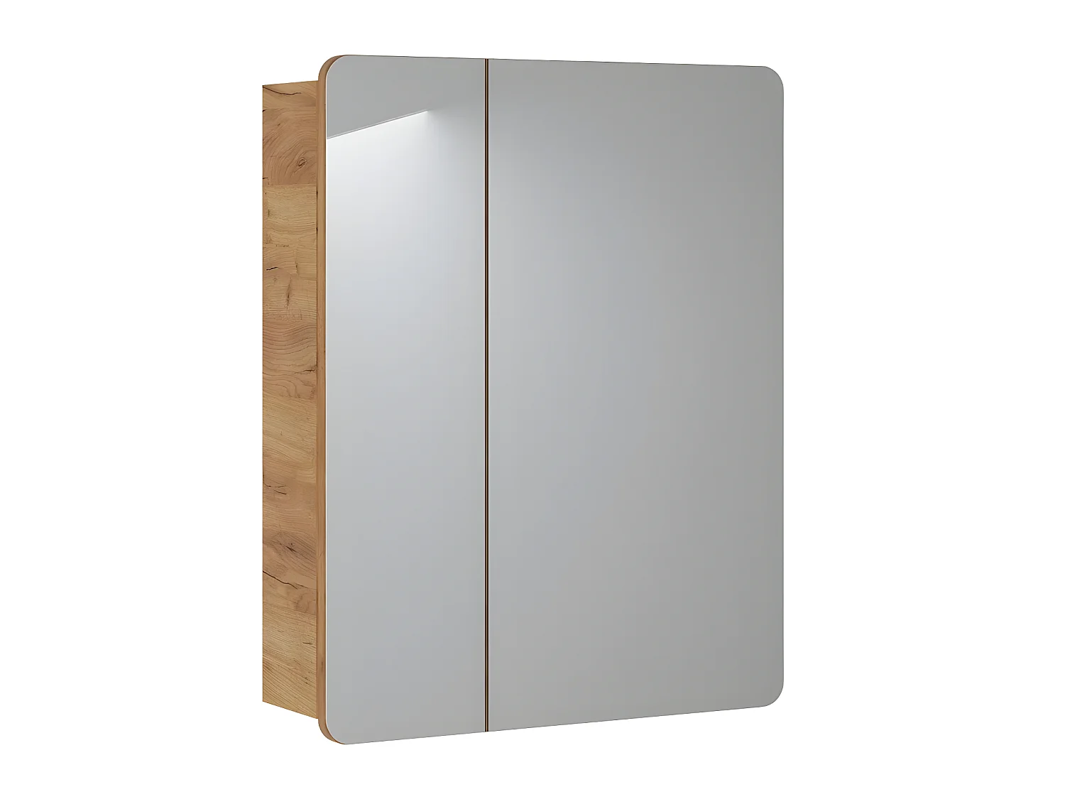 Armoire de salle de bain avec miroir murale - Chêne artisanal doré - L40-H75-P16 - ARRIBA