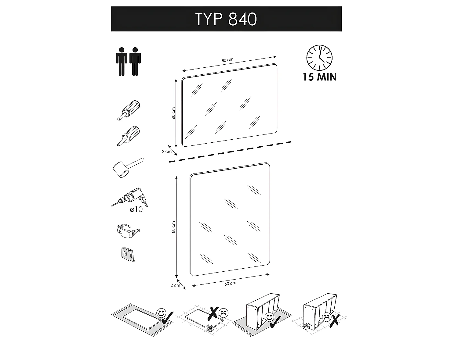 Miroir  de salle de bain - Chêne artisanal doré - L60-H80-P2 - ARRIBA