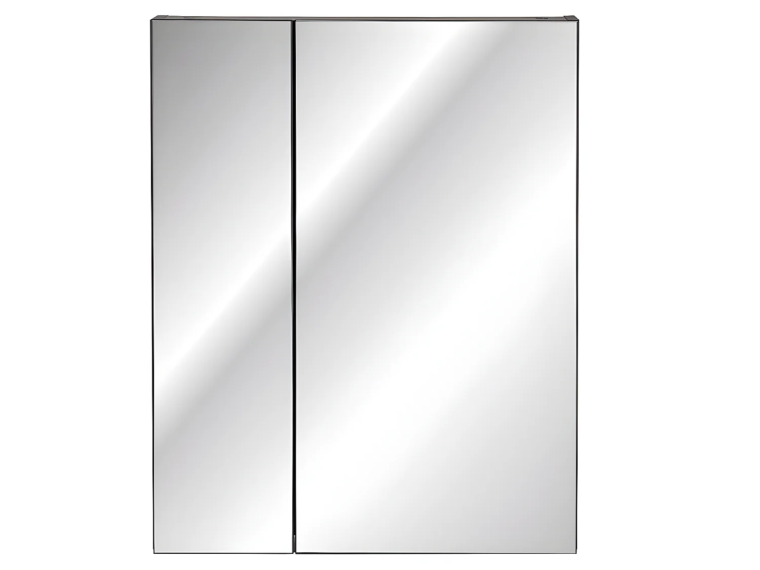 Armoire de salle de bain avec miroir murale - Gris diamant - L60-H75-P16 - MARSEILLA