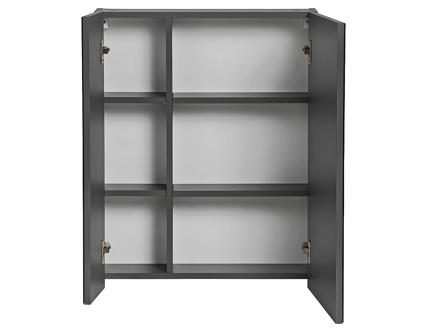 Armoire de salle de bain avec miroir murale - Gris diamant - L60-H75-P16 - MARSEILLA