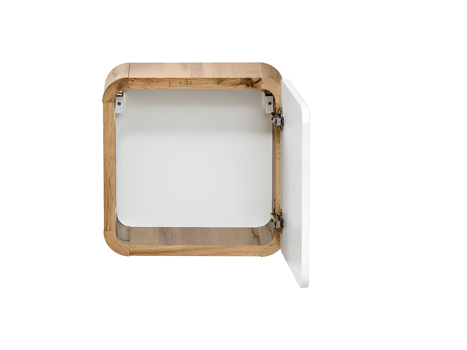 Caisson meuble haut de salle de bain - Chêne artisanal doré et blanc brillant - L35-H35-P22 - ARRIBA