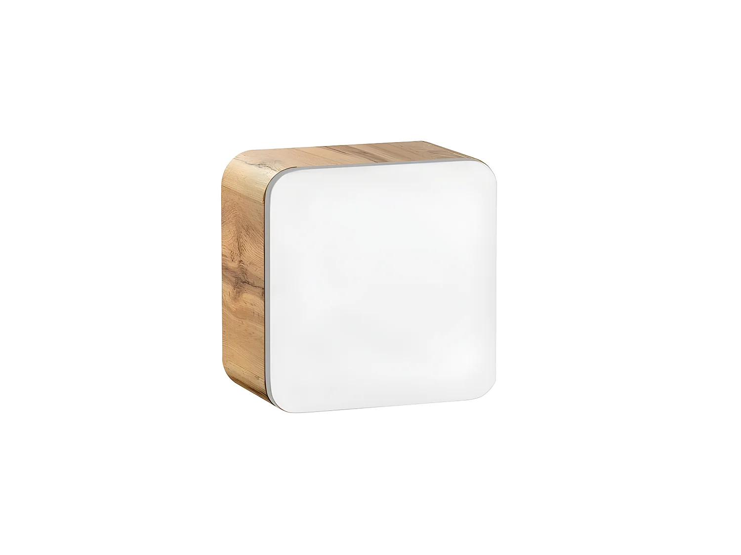 Caisson meuble haut de salle de bain - Chêne artisanal doré et blanc brillant - L35-H35-P22 - ARRIBA