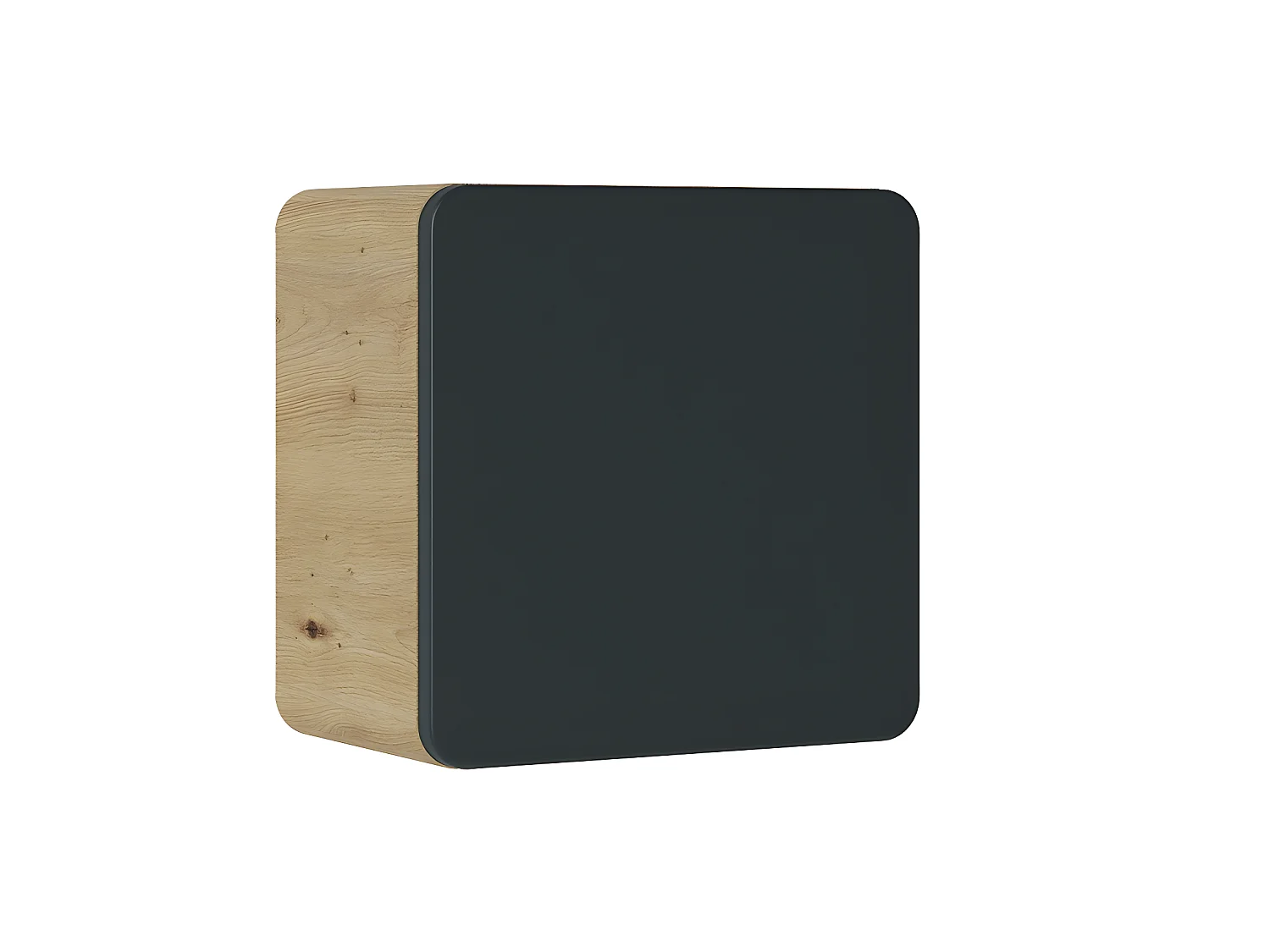Caisson meuble haut de salle de bain - Chêne artisanal doré et noir mat - L35-H35-P22 - ARRIBA