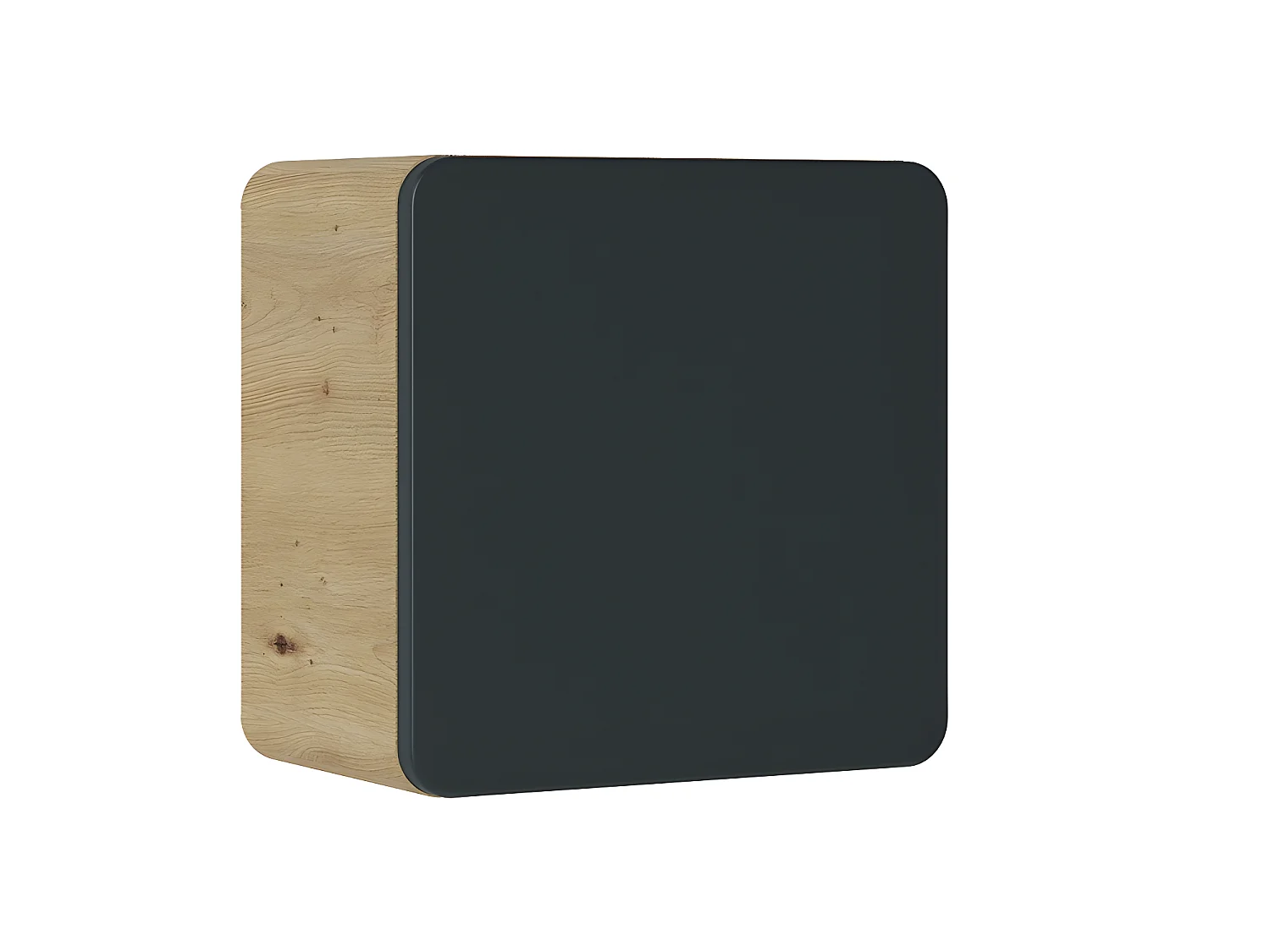 Caisson meuble haut de salle de bain - Chêne artisanal doré et noir mat - L35-H35-P22 - ARRIBA