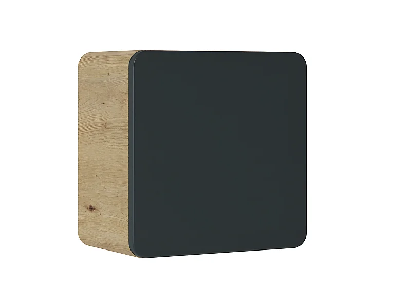 Caisson meuble haut de salle de bain - Chêne artisanal doré et noir mat - L35-H35-P22 - ARRIBA