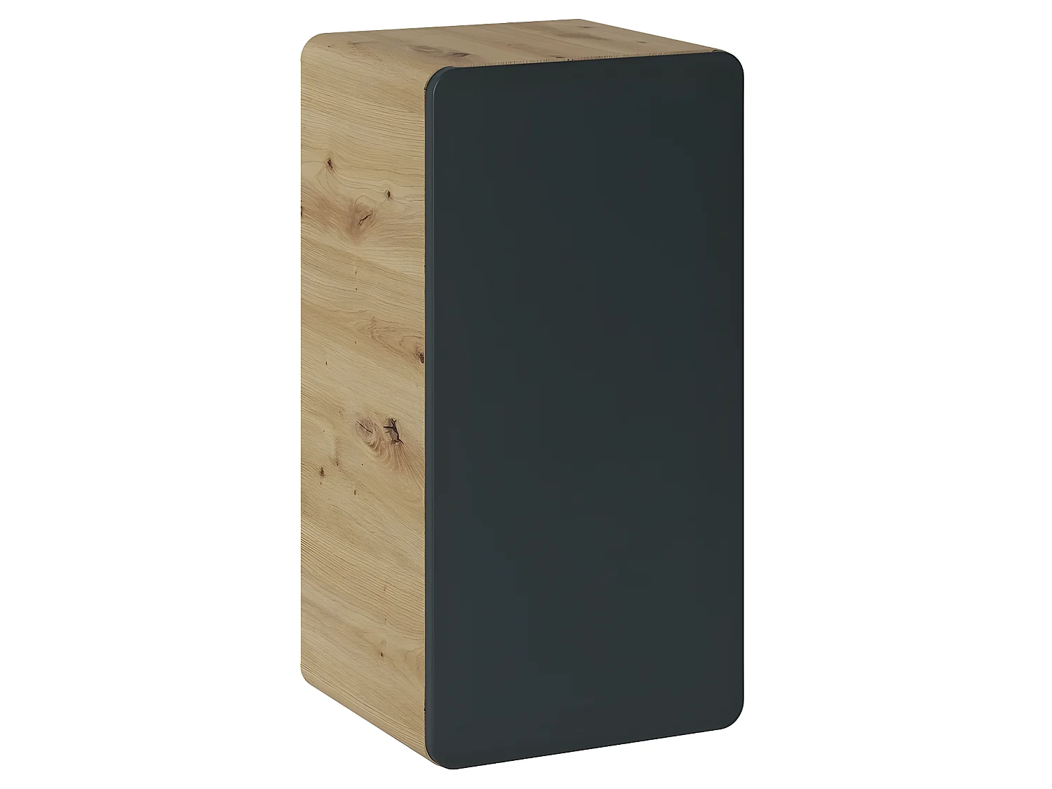 Caisson meuble bas de salle de bain - Chêne artisanal doré et noir mat - L35-H65-P32 - ARRIBA