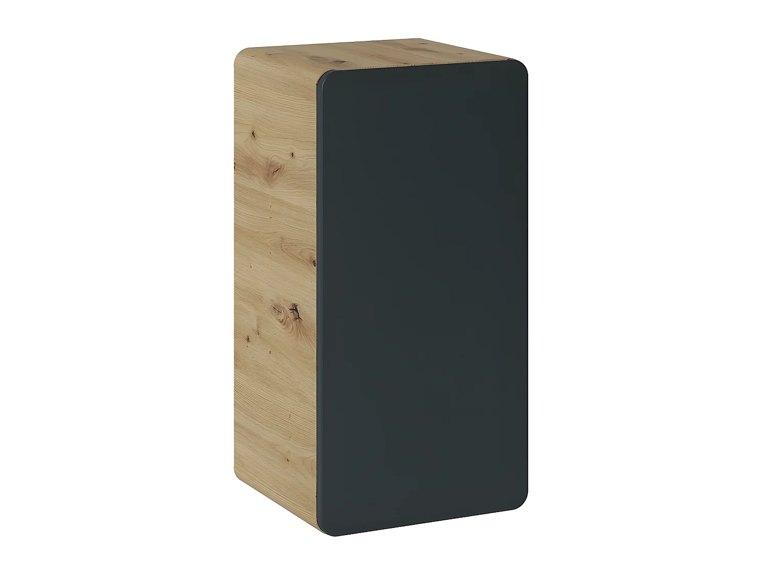 Caisson meuble bas de salle de bain - Chêne artisanal doré et noir mat - L35-H65-P32 - ARRIBA