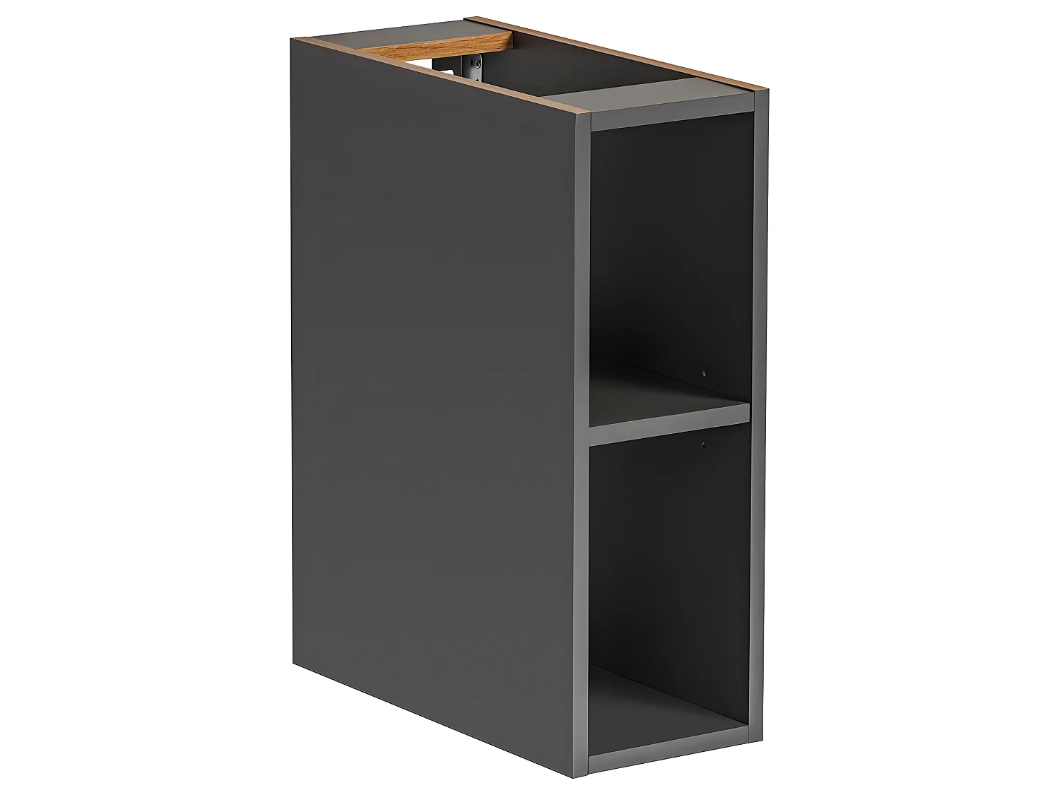 Caisson bas de rangement de salle de bain - Gris diamant et chêne hamilton - L20-H57-P44 - MARSEILLA