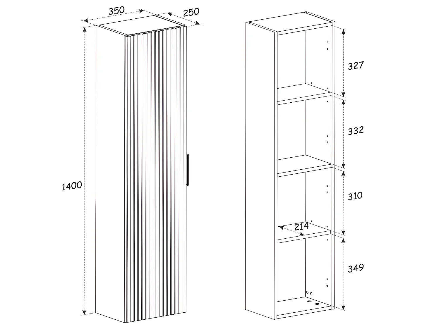 Colonne de salle de bain - Blanc - L35-H140-P25 - MONA WHITE
