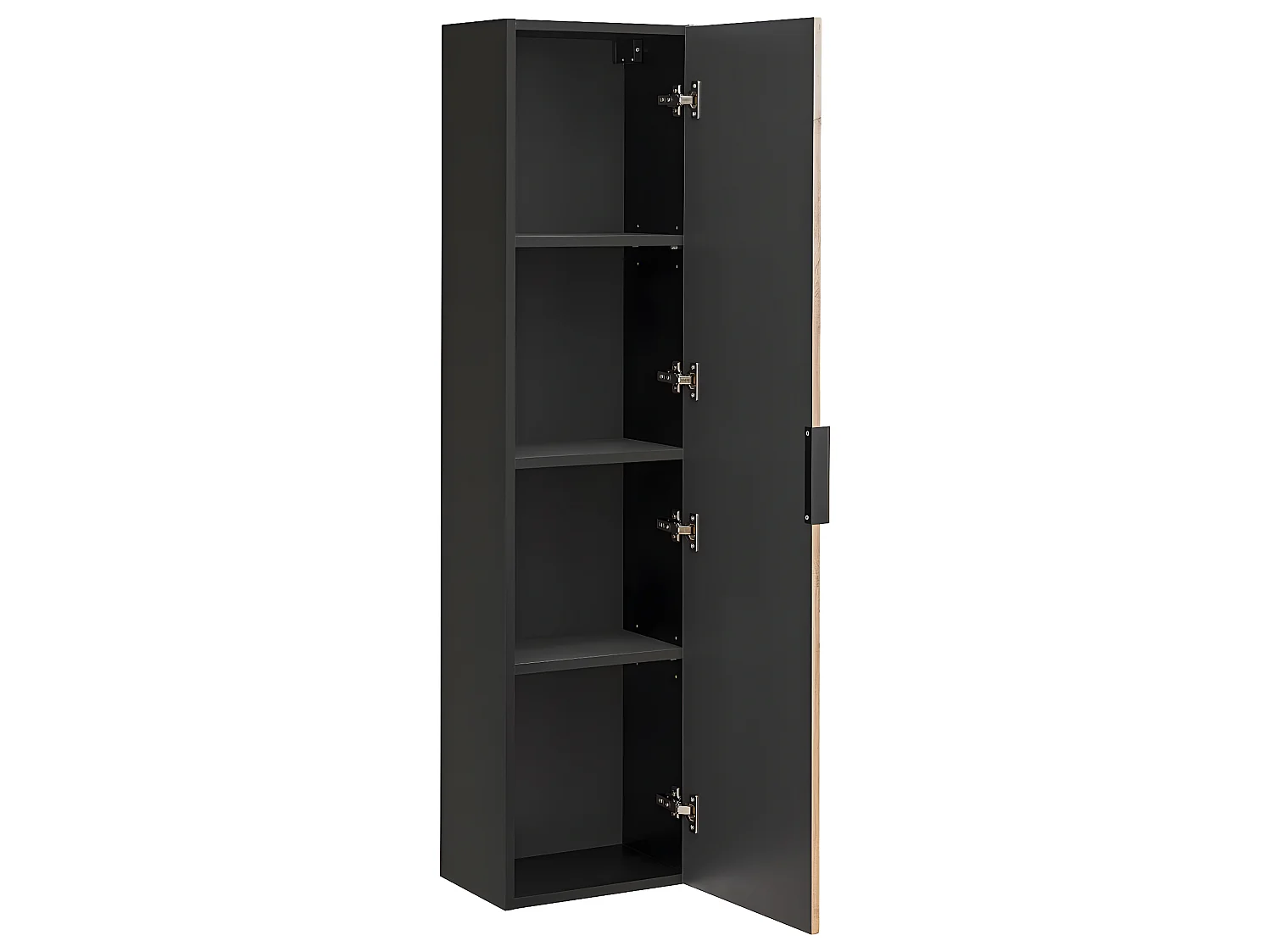 Colonne de salle de bain - Gris roche et chêne Wotan - L35-H140-P25 - LUXILO