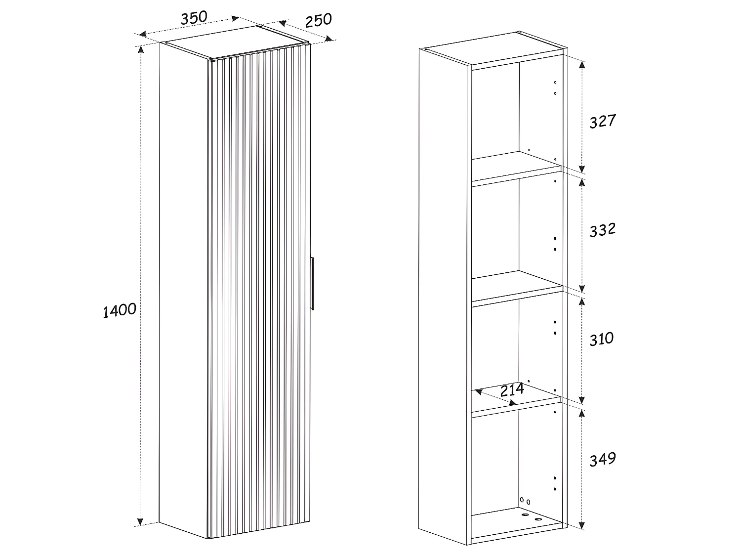 Colonne de salle de bain - Gris roche et chêne Wotan - L35-H140-P25 - LUXILO
