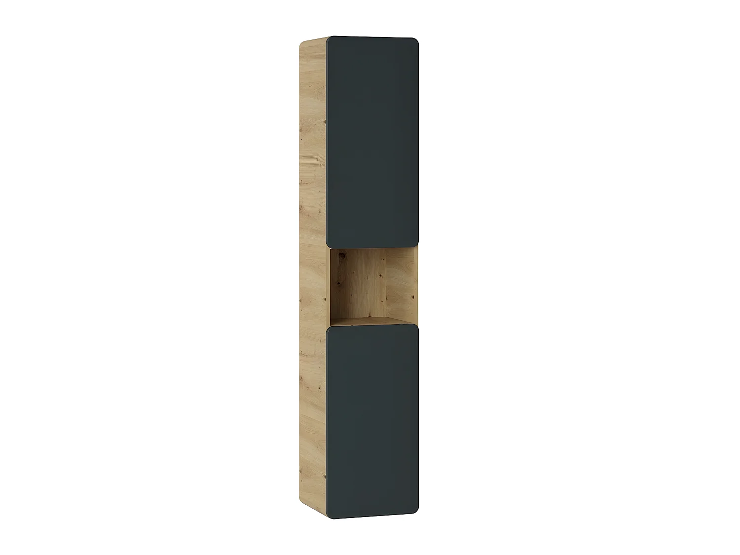 Colonne de salle de bain - Chêne artisanal doré et noir mat - L35-H170-P32 - ARRIBA