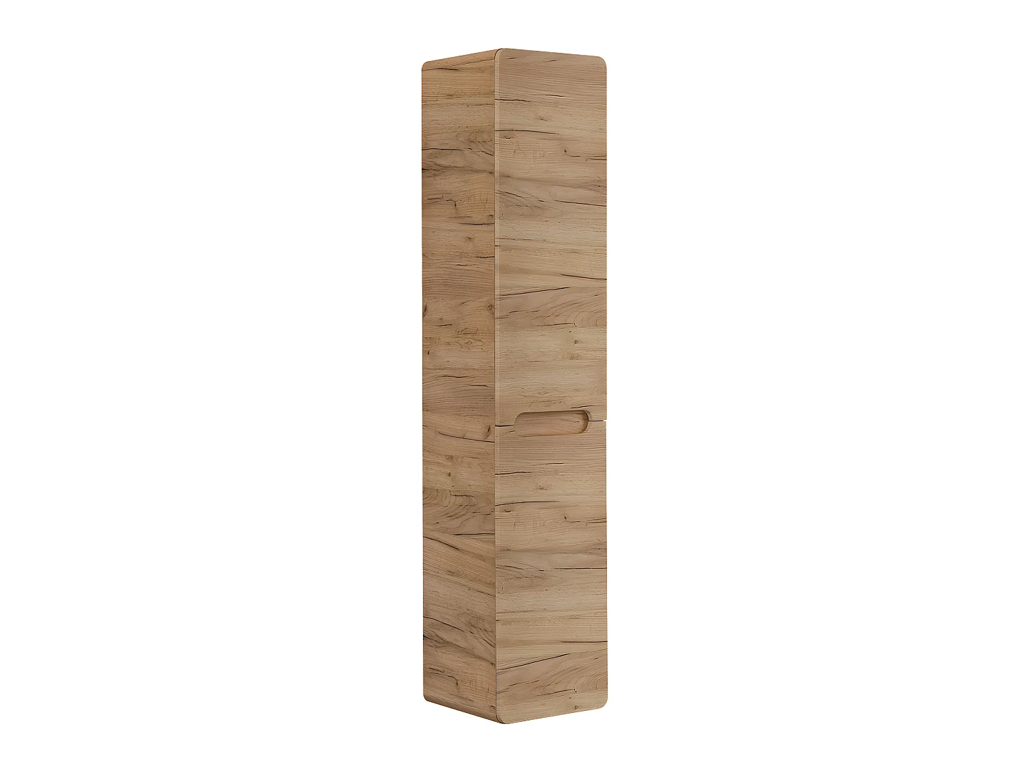 Colonne de salle de bain avec panier à linge inclus - Chêne artisanal doré - L35-H170-P35 - ARRIBA