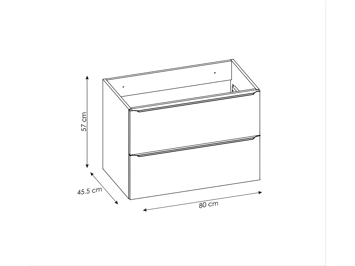 Meuble sous lavabo de salle de bain | ELENA BLANC | L.80 - H.57 - P.45,5