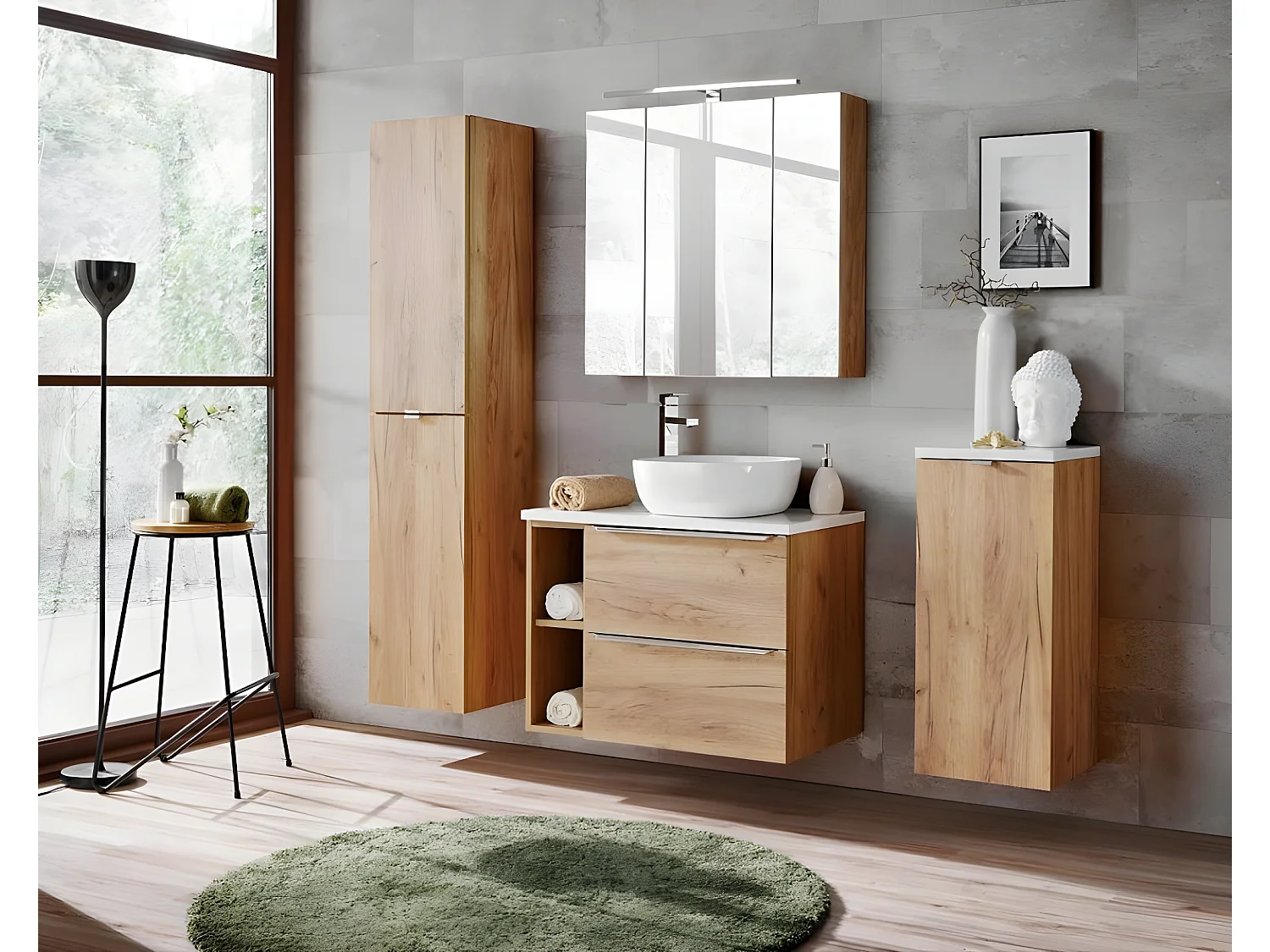 Meuble sous lavabo de salle de bain | ELENA  CHÊNE | L.80 - H.57 - P.45,5