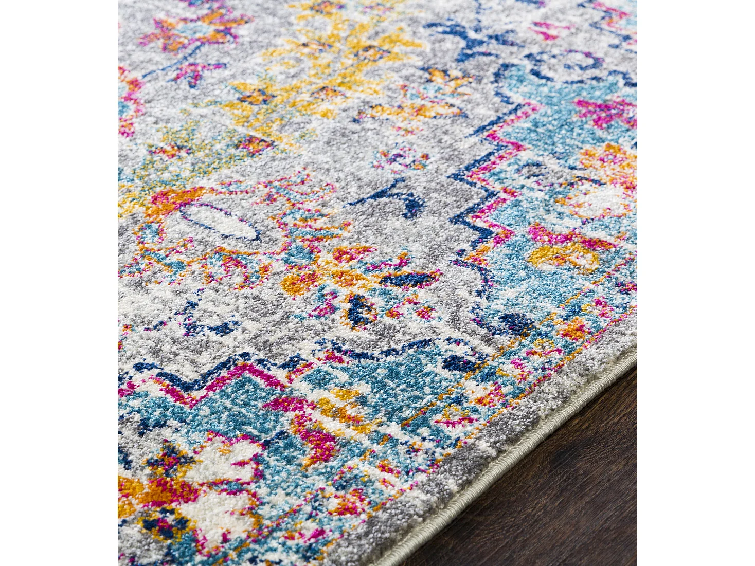 Vintage Oosters Loper Gang - Meerkleurig/Grijs - 80x220cm - LOU