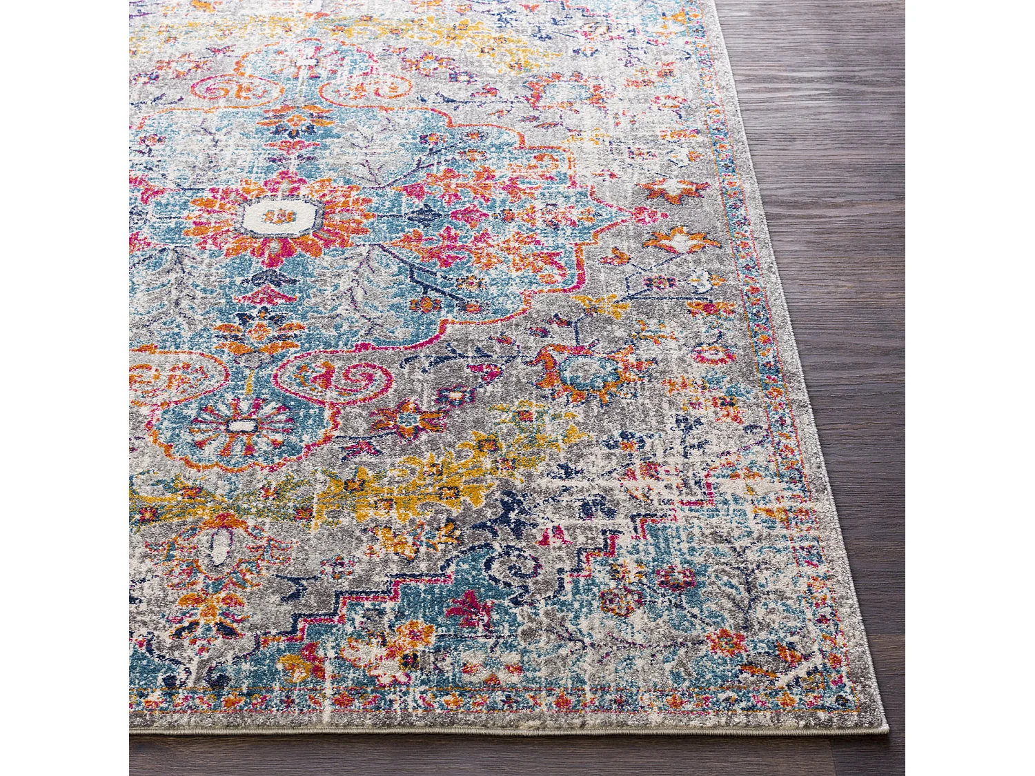 Vintage Oosters Loper Gang - Meerkleurig/Grijs - 80x220cm - LOU