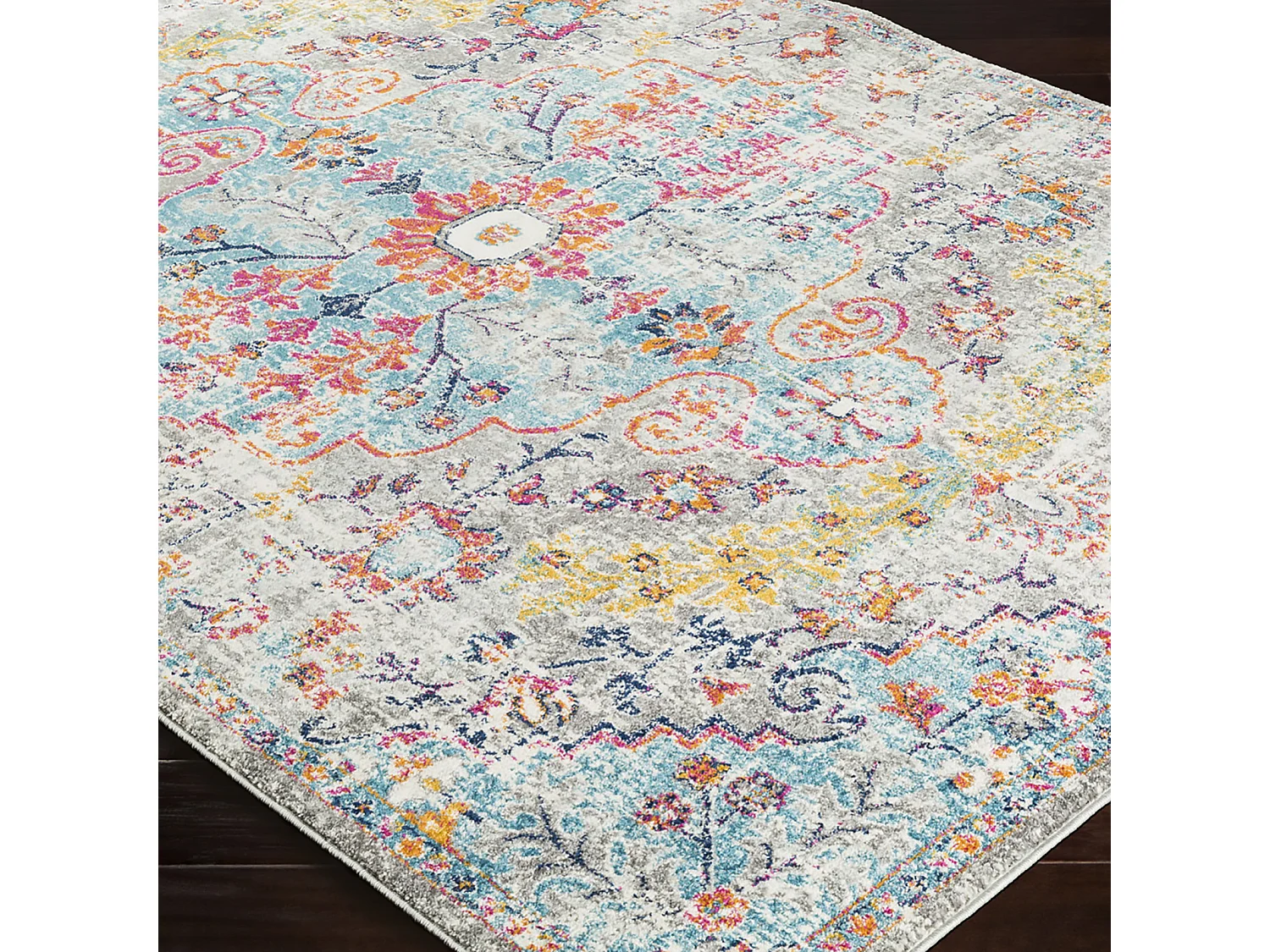 Vintage Oosters Loper Gang - Meerkleurig/Grijs - 80x220cm - LOU