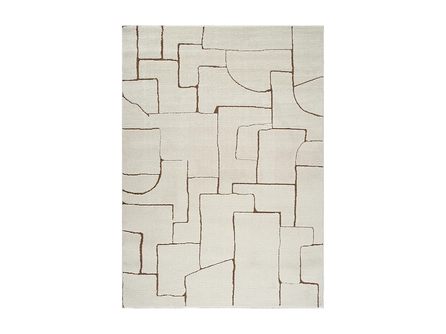 Tapis Scandinave Moderne - Ivoire/Marron - 200x275cm - ALMA