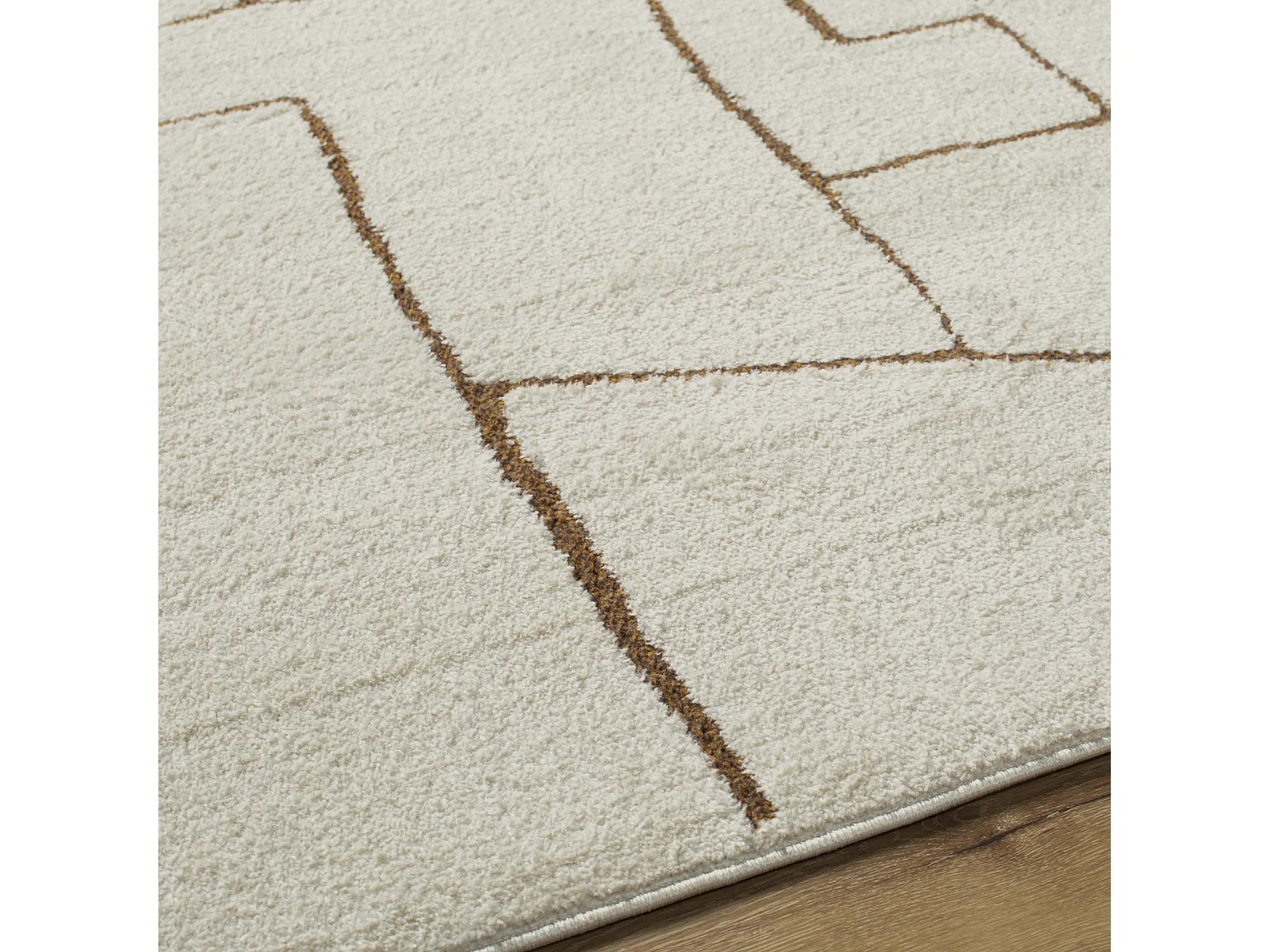 Tapis Scandinave Moderne - Ivoire/Marron - 200x275cm - ALMA