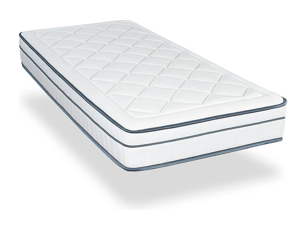 BELLECOUR LITERIE | Ensemble BARTOLDI 90x190 cm | Matelas Ressorts ensachés + Sommier Bois