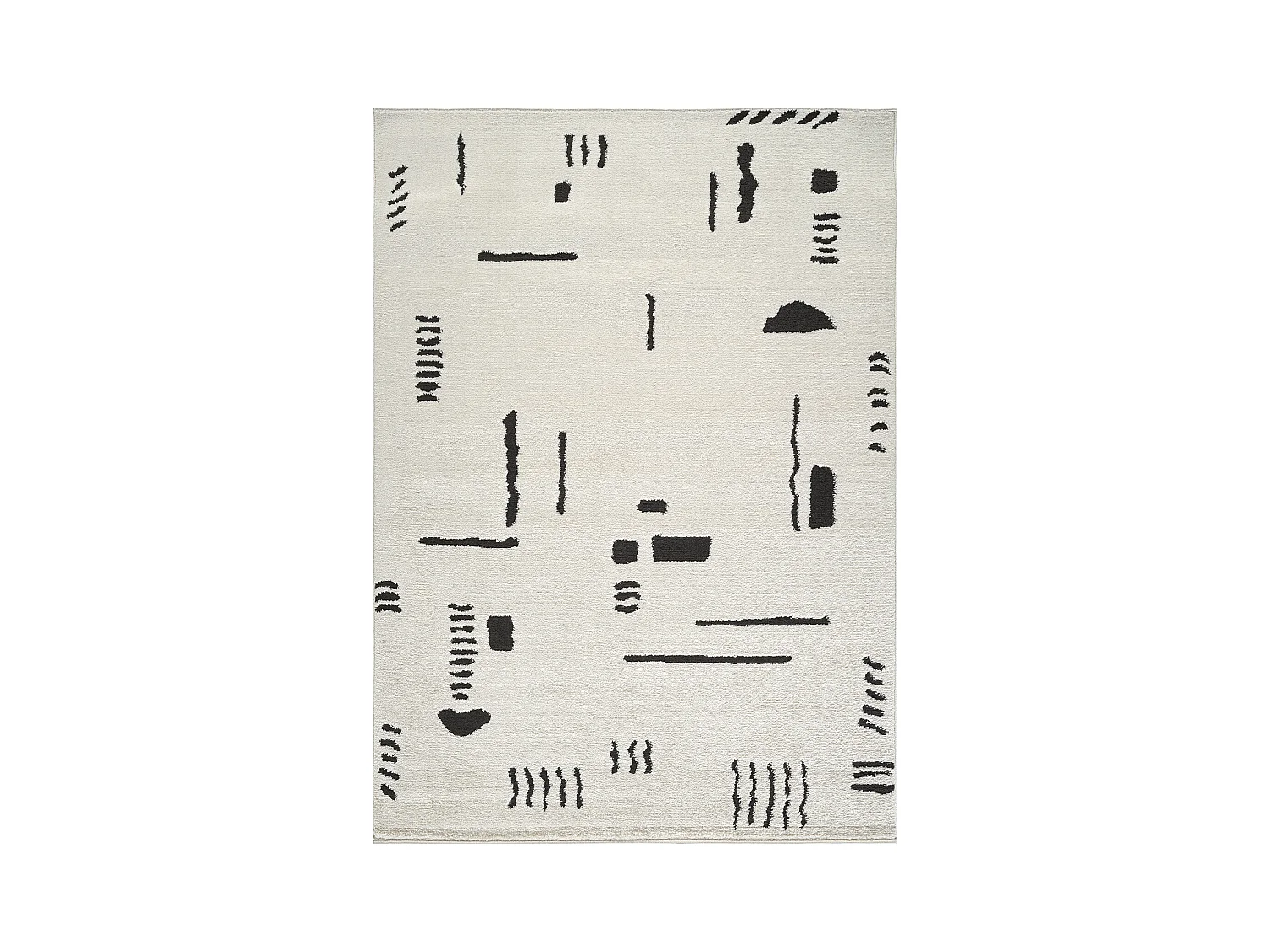 Modern Scandinavisch Tapijt - Ivoor/Zwart - 200x275cm - RITA