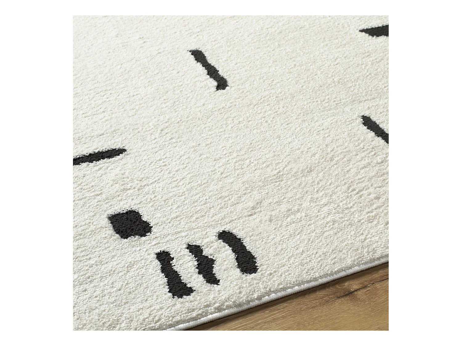 Tapis Scandinave Moderne - Ivoire/Noir - 200x275cm - RITA