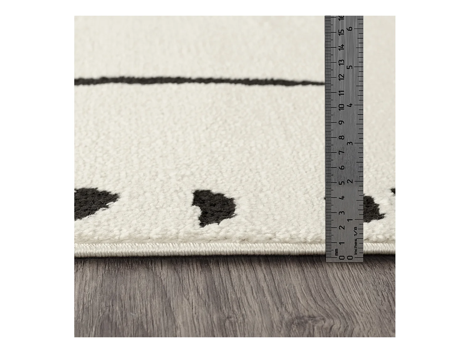Tapis Scandinave Moderne - Ivoire/Noir - 200x275cm - RITA