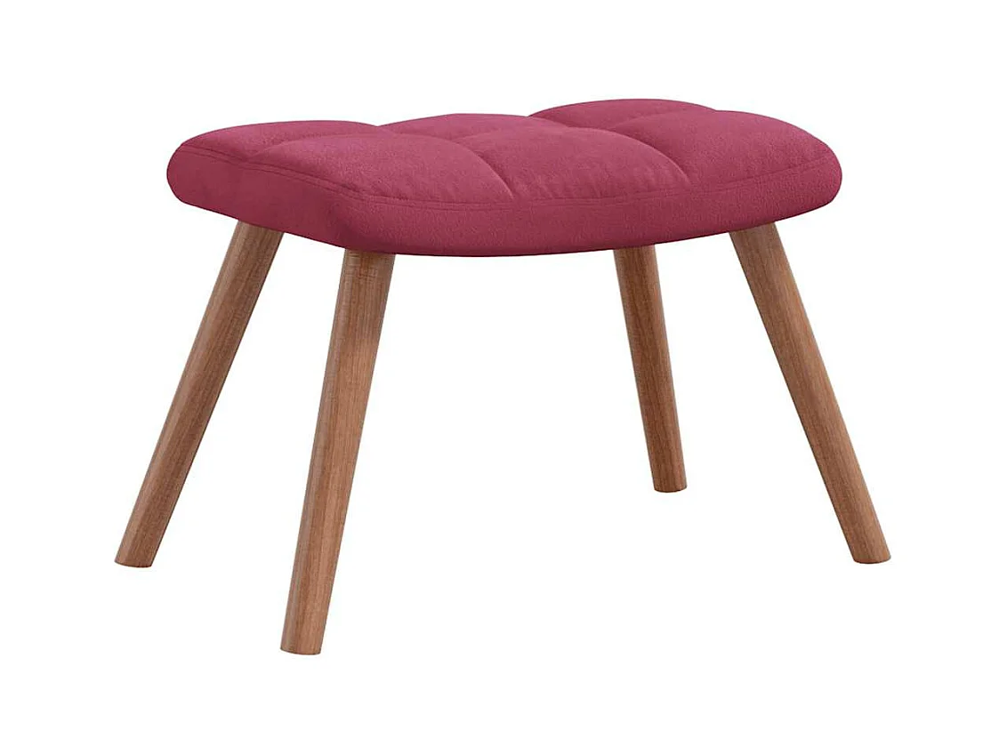 Schommelstoel met voetenbank fluweel wijnrood