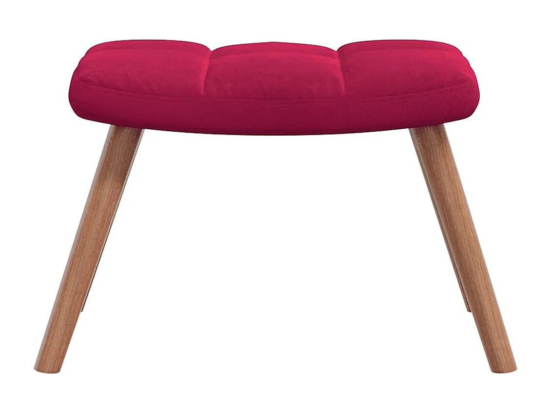 Chaise à bascule avec repose-pied Rouge bordeaux Velours