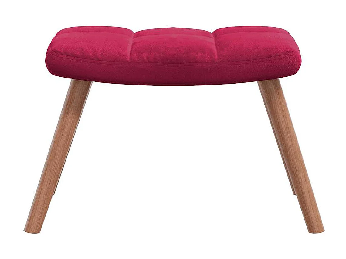 Chaise à bascule avec repose-pied Rouge bordeaux Velours