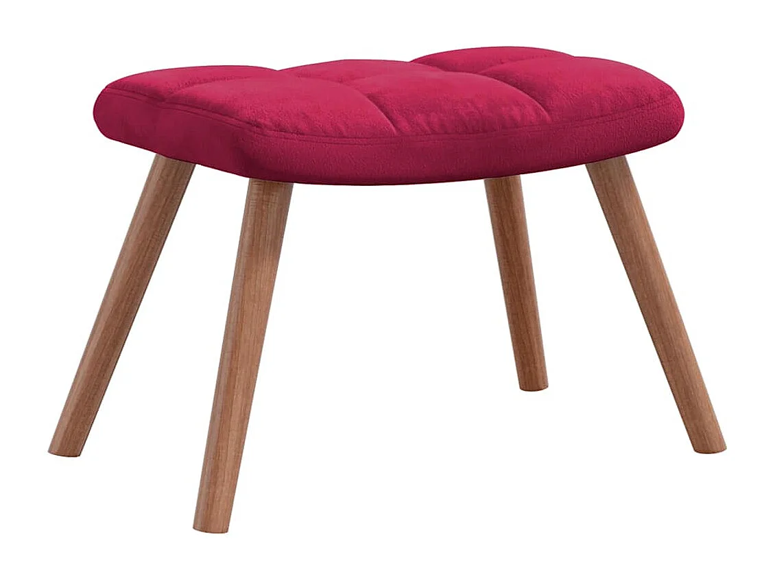 Chaise à bascule avec repose-pied Rouge bordeaux Velours