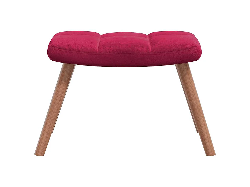 Chaise à bascule avec repose-pied Rouge bordeaux Velours