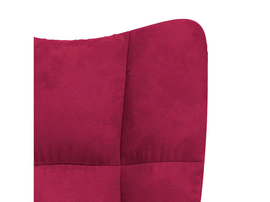 Chaise à bascule avec repose-pied Rouge bordeaux Velours