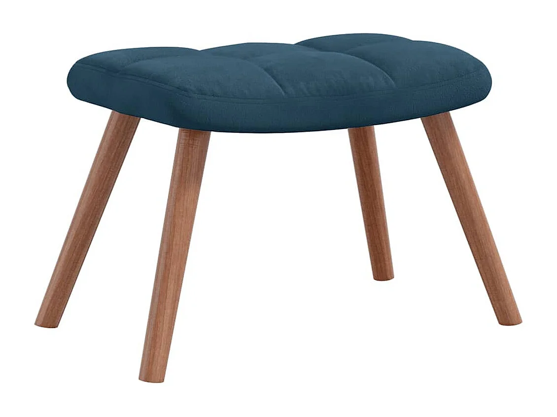 Chaise à bascule avec tabouret en velours bleu