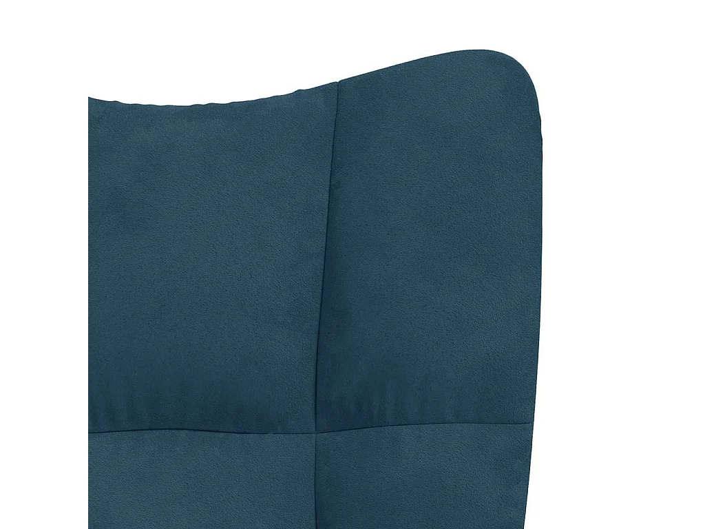 Chaise à bascule avec tabouret en velours bleu