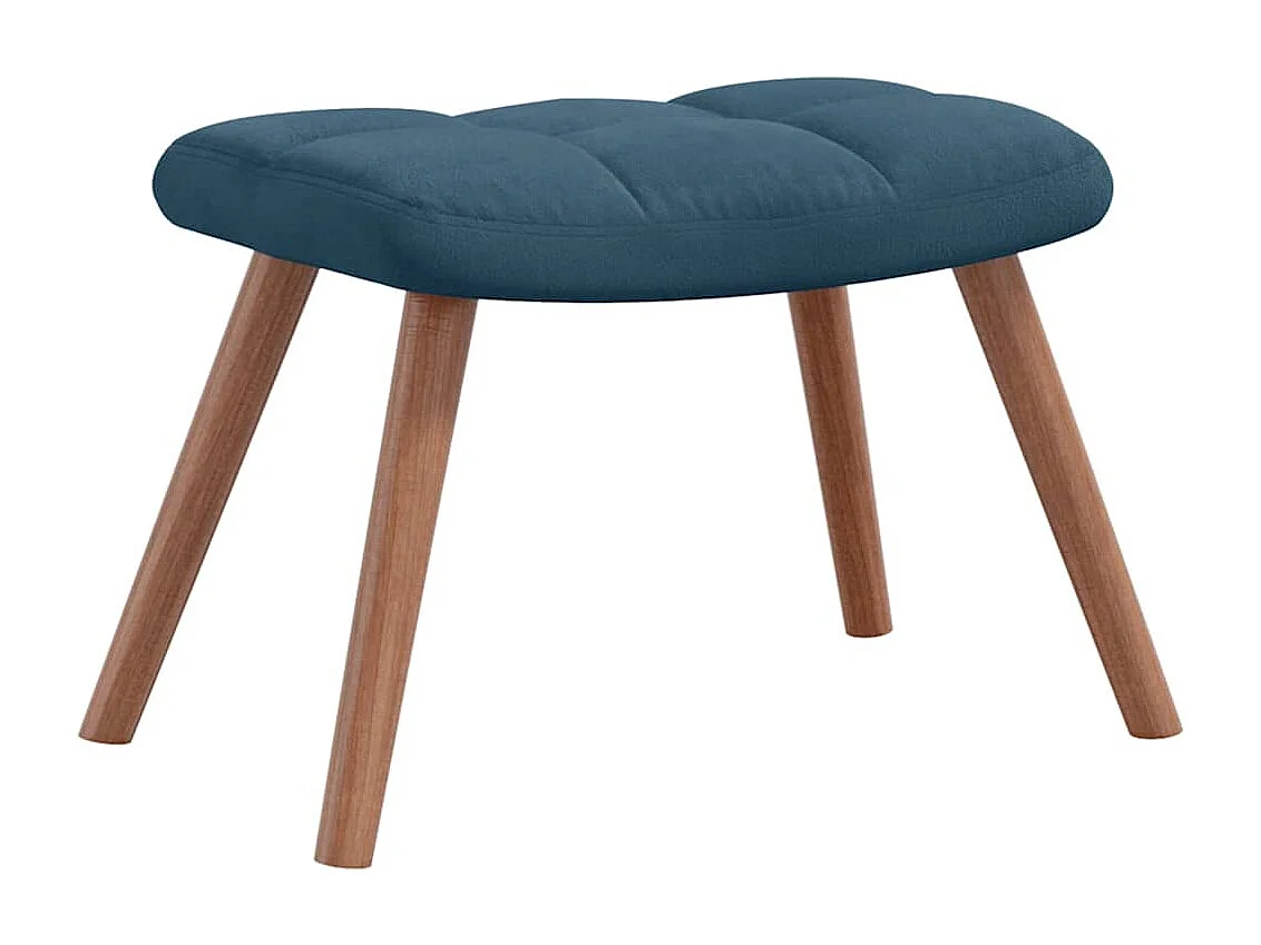 Chaise à bascule avec tabouret en velours bleu