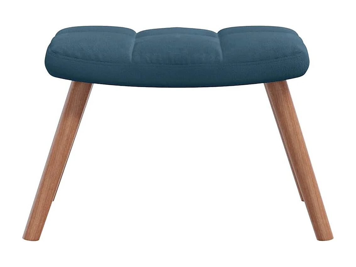 Chaise à bascule avec tabouret en velours bleu