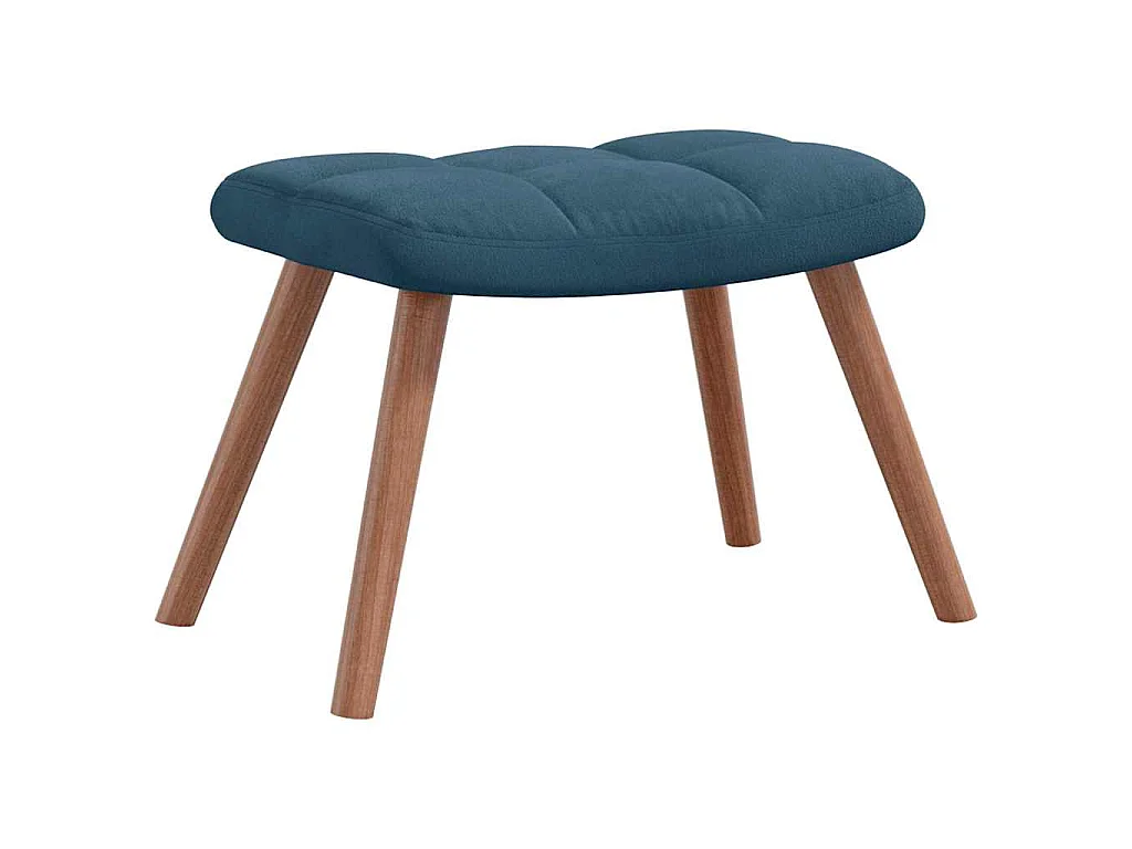Schommelstoel met krukje blauw fluweel